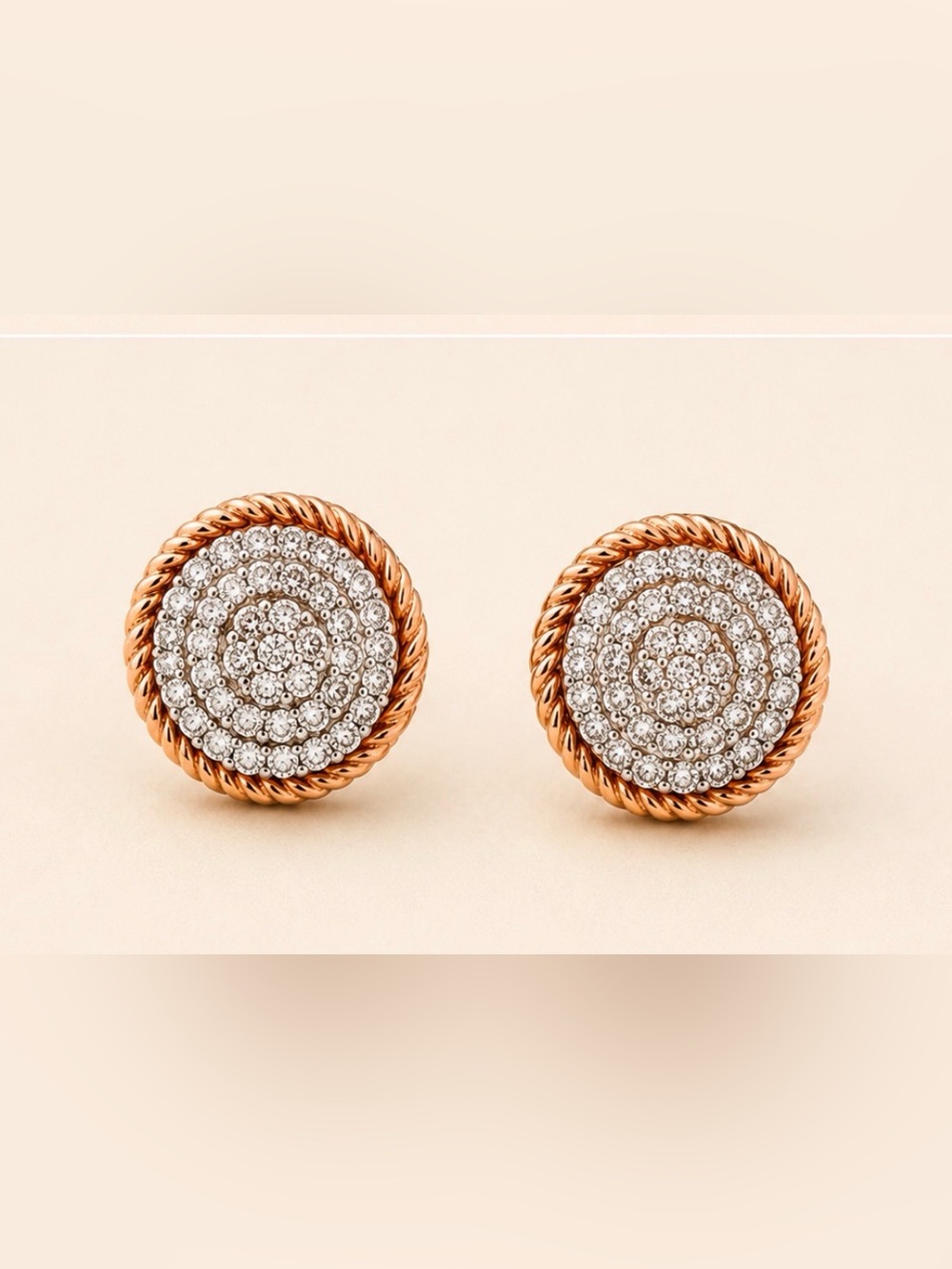 Luxury IGI Certified 1.00 CTW Natural Diamond Stud Earrings 18K Rose Gold